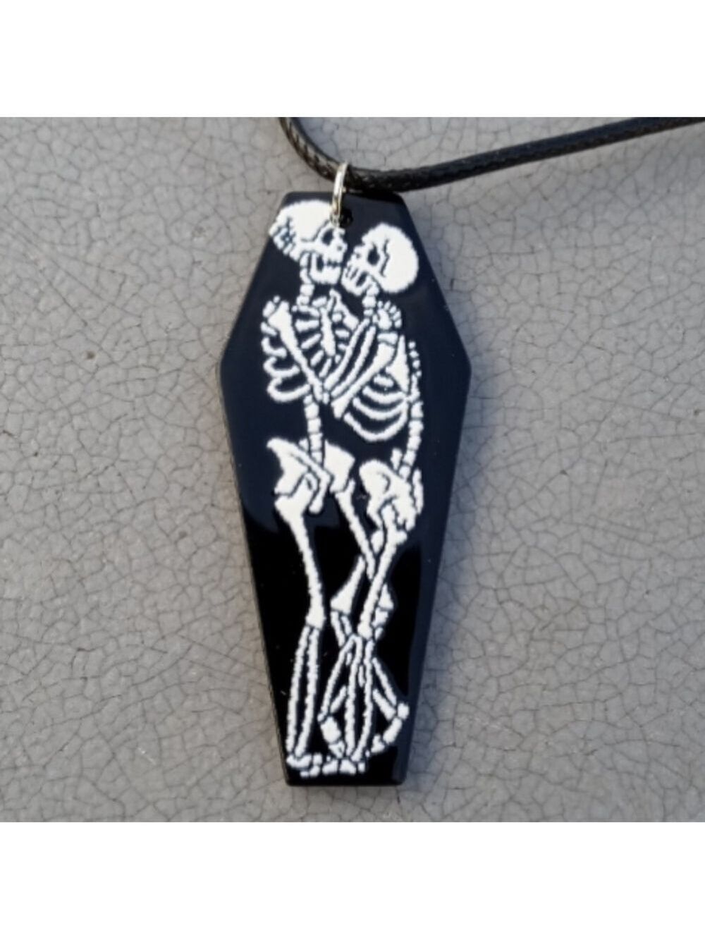 2/$10 Gothic Coffin Shaped Lovers Skeleton Necklace Style 1
